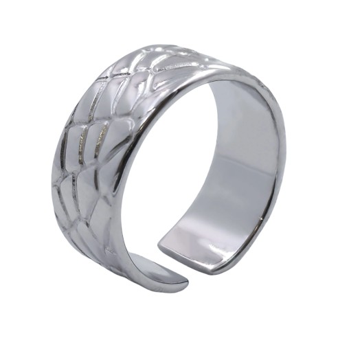 Bague réglable acier - Taille réglable 52 à 57