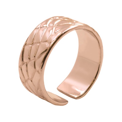 Bague réglable acier - PVD rosé - Taille réglable 52 à 57