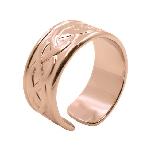 Bague réglable acier - PVD rosé - Taille réglable 52 à 57