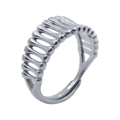 Bague réglable acier - Taille réglable 52 à 57