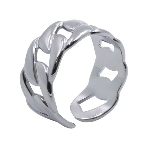 Bague réglable acier - Taille réglable 52 à 57