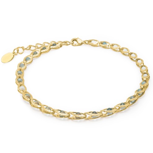 Bracelet laiton doré à l'or fin 18K - 15+4CM