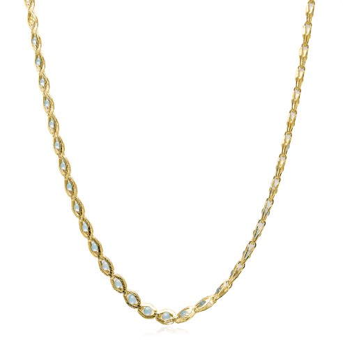 Collier laiton doré à l'or fin 18K - 38+10CM