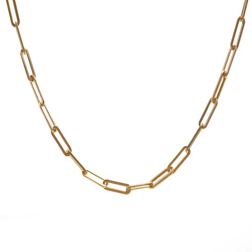 Collier acier - PVD doré - 15+4cm