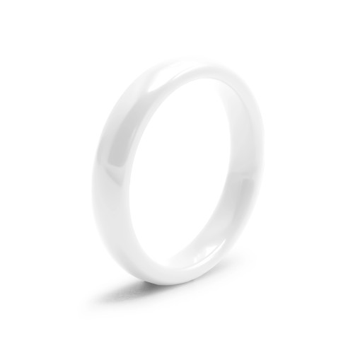 Bague en céramique blanche 3mm - Taille 50 à 64