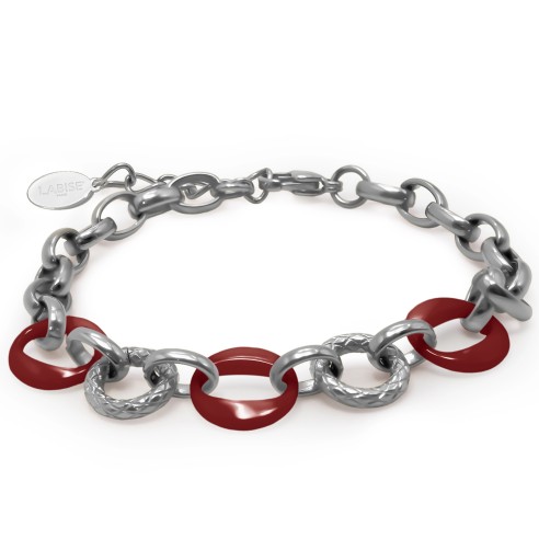 Bracelet acier - céramique rouge - composant 10mm - 15+5cm