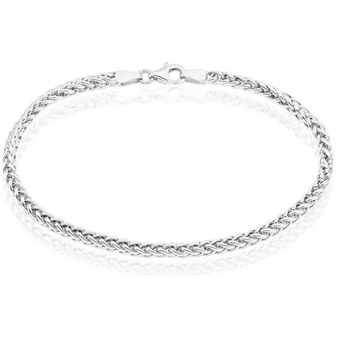 Bracelet en acier - couleur argent - maille palmier - largeur 5mm - longeur 20cm