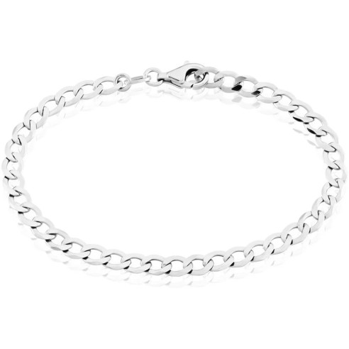 Bracelet en acier - couleur argent - maille gourmette - largeur 6mm - longeur 20cm