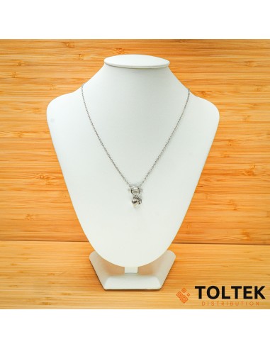 Collier argent rhodié - 3,70g - Tbar - coeur et arbre de vie pendant -38cm + 5cm