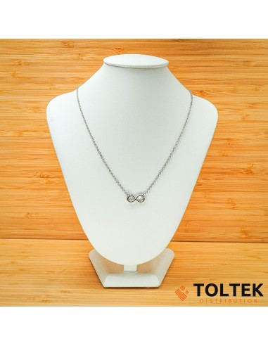 Collier argent rhodié - 3,70g - charm infini - 44cm