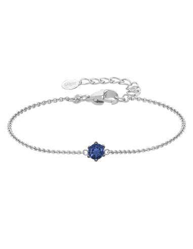 Bracelet argent rhodié 1,5g - Tanzanite AA  diamètre 5mm - 15+5cm