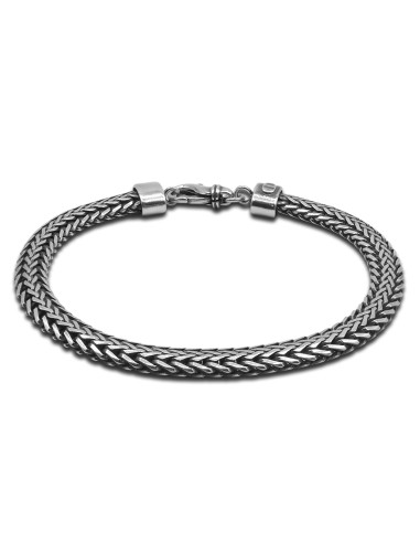 Bracelet homme argent rhodié - 23,90g - Finition vieillie - 20cm