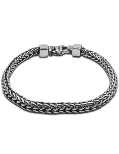 Bracelet homme argent rhodié - 22g - Finition vieillie - 20cm