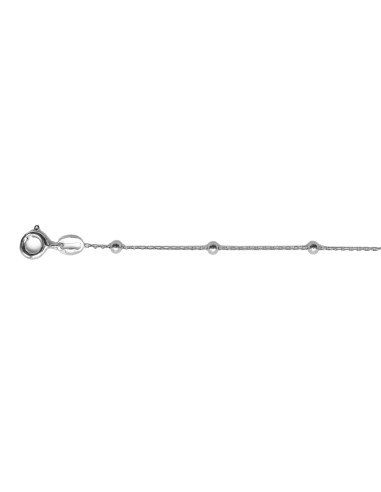 Chaîne argent rhodié 4,6 - maille forçat épaisseur 3mm - boulisse lisse 2,5mm - alternée 2cm - longueur 90cm