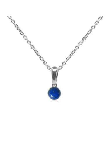 Pendentif argent rhodié - 1g -  Lapis Lazuli - cabochon - 6mm