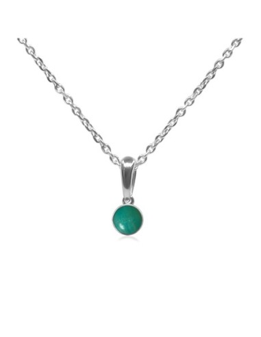 Pendentif argent rhodié - 1g -  Amazonite - cabochon - 6mm