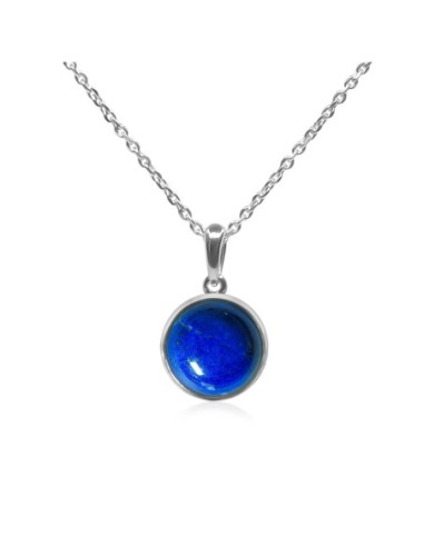 Pendentif argent rhodié - 1,4g -  Lapis Lazuli - cabochon - 12mm