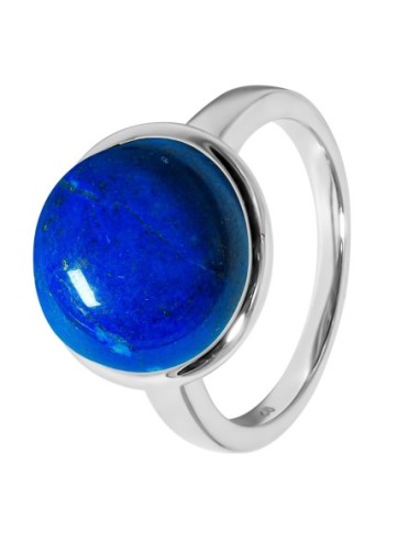 Bague argent rhodié - 3,3g -  Lapis Lazuli - cabochon - 12mm - T50 à 64