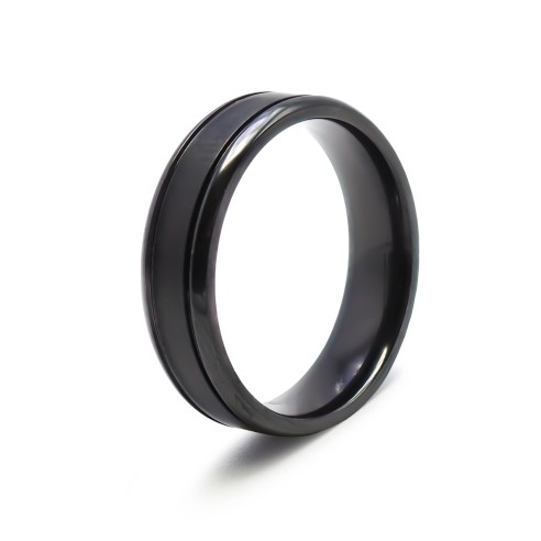 Bague en black zirconium - finition polie - largeur 6mm - Taille 58 à 68